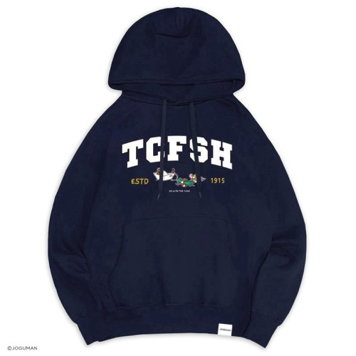 【預購至11/8，12/9陸續出貨】TCFSH遇見JOGUMAN落肩帽T_深藍